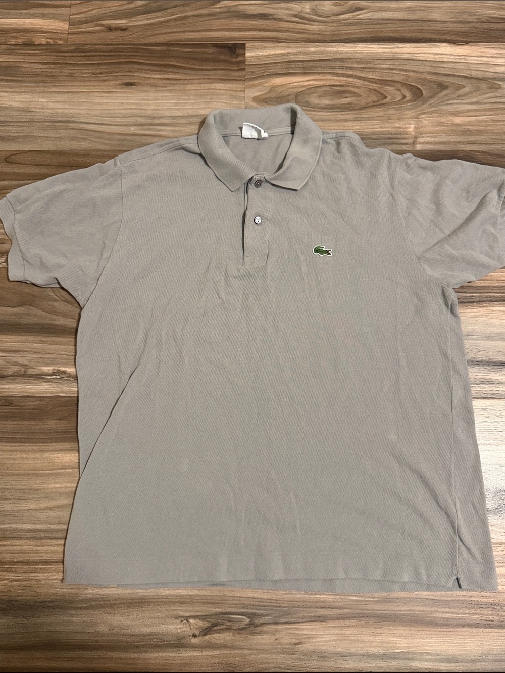 Lacoste Mens Pique Polo Shirt Sz. 5 L Gray Classic Golf Cotton